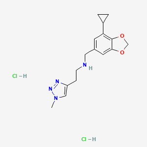 molecular formula C16H22Cl2N4O2 B2772752 N-[(7-Cyclopropyl-1,3-benzodioxol-5-yl)methyl]-2-(1-methyltriazol-4-yl)ethanamine;dihydrochloride CAS No. 2418678-88-1