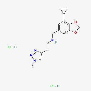 N-[(7-Cyclopropyl-1,3-benzodioxol-5-yl)methyl]-2-(1-methyltriazol-4-yl)ethanamine;dihydrochloride
