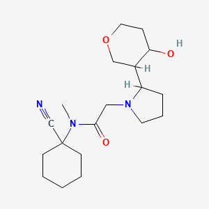 N-(1-Cyanocyclohexyl)-2-[2-(4-hydroxyoxan-3-yl)pyrrolidin-1-yl]-N-methylacetamide