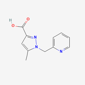 molecular formula C11H11N3O2 B2772781 5-Methyl-1-(pyridin-2-ylmethyl)-1H-pyrazole-3-carboxylic acid CAS No. 1538737-34-6