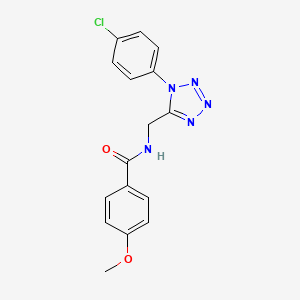 molecular formula C16H14ClN5O2 B2772789 N-{[1-(4-chlorophenyl)-1H-1,2,3,4-tetrazol-5-yl]methyl}-4-methoxybenzamide CAS No. 1005306-08-0