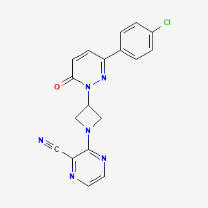3-[3-[3-(4-Chlorophenyl)-6-oxopyridazin-1-yl]azetidin-1-yl]pyrazine-2-carbonitrile
