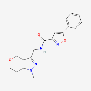 B2772792 N-((1-methyl-1,4,6,7-tetrahydropyrano[4,3-c]pyrazol-3-yl)methyl)-5-phenylisoxazole-3-carboxamide CAS No. 1797823-86-9