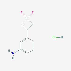 molecular formula C10H12ClF2N B2772799 3-(3,3-Difluorocyclobutyl)aniline;hydrochloride CAS No. 2378501-41-6