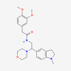 2-(3,4-dimethoxyphenyl)-N-(2-(1-methylindolin-5-yl)-2-morpholinoethyl)acetamide