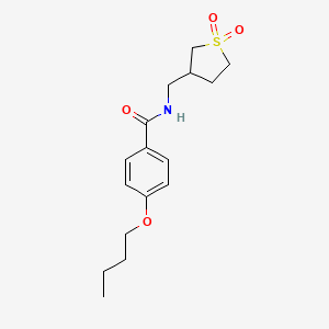 molecular formula C16H23NO4S B2772803 4-butoxy-N-((1,1-dioxidotetrahydrothiophen-3-yl)methyl)benzamide CAS No. 1235660-60-2