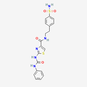 molecular formula C19H19N5O4S2 B2772804 2-(3-phenylureido)-N-(4-sulfamoylphenethyl)thiazole-4-carboxamide CAS No. 941880-61-1