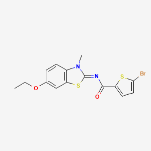 molecular formula C15H13BrN2O2S2 B2772805 5-bromo-N-(6-ethoxy-3-methyl-1,3-benzothiazol-2-ylidene)thiophene-2-carboxamide CAS No. 476295-16-6