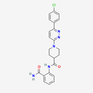 molecular formula C23H22ClN5O2 B2772812 N-(2-carbamoylphenyl)-1-[6-(4-chlorophenyl)pyridazin-3-yl]piperidine-4-carboxamide CAS No. 1105231-98-8