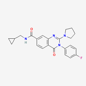 N-(cyclopropylmethyl)-3-(4-fluorophenyl)-4-oxo-2-(pyrrolidin-1-yl)-3,4-dihydroquinazoline-7-carboxamide