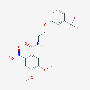 4,5-dimethoxy-2-nitro-N-(2-(3-(trifluoromethyl)phenoxy)ethyl)benzamide