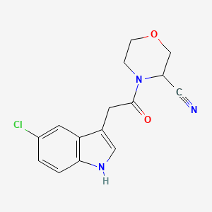 4-[2-(5-chloro-1H-indol-3-yl)acetyl]morpholine-3-carbonitrile