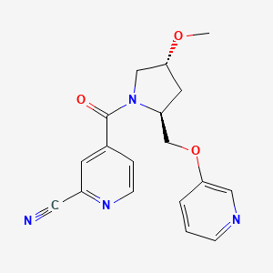 4-[(2S,4R)-4-Methoxy-2-(pyridin-3-yloxymethyl)pyrrolidine-1-carbonyl]pyridine-2-carbonitrile
