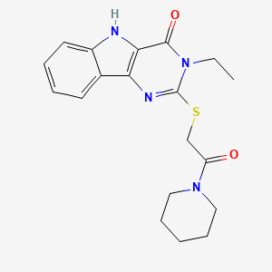 3-ethyl-2-(2-oxo-2-piperidin-1-ylethyl)sulfanyl-5H-pyrimido[5,4-b]indol-4-one