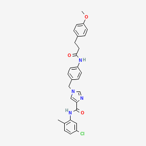 molecular formula C28H27ClN4O3 B2772826 N-(5-chloro-2-methylphenyl)-1-({4-[3-(4-methoxyphenyl)propanamido]phenyl}methyl)-1H-imidazole-4-carboxamide CAS No. 1251621-91-6