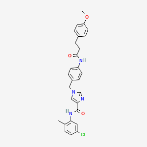 N-(5-chloro-2-methylphenyl)-1-(4-(3-(4-methoxyphenyl)propanamido)benzyl)-1H-imidazole-4-carboxamide
