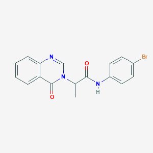 molecular formula C17H14BrN3O2 B277283 N-(4-bromophenyl)-2-(4-oxoquinazolin-3(4H)-yl)propanamide 