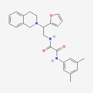 molecular formula C25H27N3O3 B2772838 N'-(3,5-dimethylphenyl)-N-[2-(furan-2-yl)-2-(1,2,3,4-tetrahydroisoquinolin-2-yl)ethyl]ethanediamide CAS No. 898433-27-7