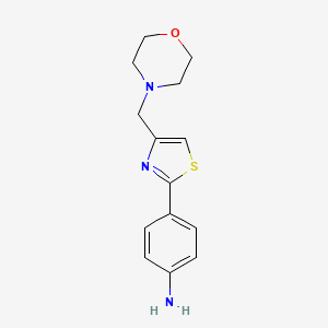 molecular formula C14H17N3OS B2772853 4-[4-(Morpholin-4-ylmethyl)-1,3-thiazol-2-yl]aniline CAS No. 890093-74-0
