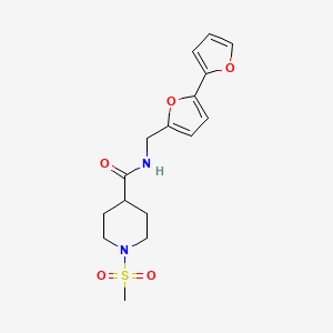 molecular formula C16H20N2O5S B2772860 N-({[2,2'-bifuran]-5-yl}methyl)-1-methanesulfonylpiperidine-4-carboxamide CAS No. 2097931-52-5