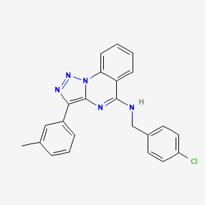 molecular formula C23H18ClN5 B2772866 N-[(4-chlorophenyl)methyl]-3-(3-methylphenyl)triazolo[1,5-a]quinazolin-5-amine CAS No. 866843-87-0