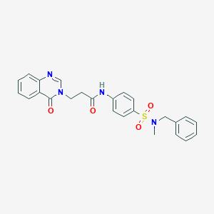 molecular formula C25H24N4O4S B277287 N-{4-[benzyl(methyl)sulfamoyl]phenyl}-3-(4-oxoquinazolin-3(4H)-yl)propanamide 