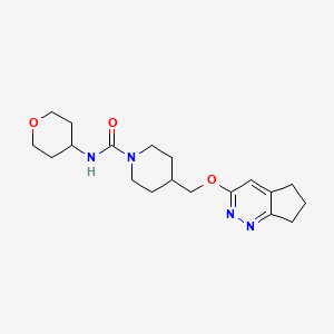 4-(6,7-Dihydro-5H-cyclopenta[c]pyridazin-3-yloxymethyl)-N-(oxan-4-yl)piperidine-1-carboxamide