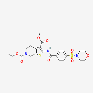 molecular formula C23H27N3O8S2 B2772874 6-乙基-3-甲基-2-(4-(吗啉磺酰)苯甲酰基)-4,5-二氢噻吩并[2,3-c]吡啶-3,6(7H)-二羧酸酯 CAS No. 449770-81-4