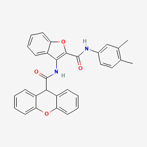 N-(2-((3,4-dimethylphenyl)carbamoyl)benzofuran-3-yl)-9H-xanthene-9-carboxamide