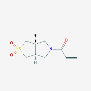 molecular formula C10H15NO3S B2772881 1-[(3Ar,6aS)-3a-methyl-2,2-dioxo-3,4,6,6a-tetrahydro-1H-thieno[3,4-c]pyrrol-5-yl]prop-2-en-1-one CAS No. 2224216-68-4