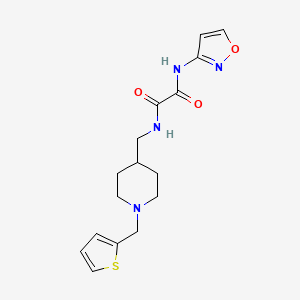molecular formula C16H20N4O3S B2772882 N-(1,2-oxazol-3-yl)-N'-({1-[(thiophen-2-yl)methyl]piperidin-4-yl}methyl)ethanediamide CAS No. 953231-02-2