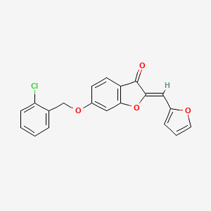 molecular formula C20H13ClO4 B2772887 (Z)-6-((2-chlorobenzyl)oxy)-2-(furan-2-ylmethylene)benzofuran-3(2H)-one CAS No. 620549-38-4