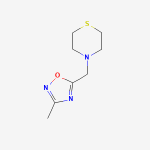 molecular formula C8H13N3OS B2772888 4-[(3-Methyl-1,2,4-oxadiazol-5-yl)methyl]thiomorpholine CAS No. 2097868-41-0
