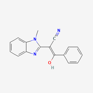 molecular formula C17H13N3O B2772890 (E)-2-(1-methyl-1H-benzo[d]imidazol-2(3H)-ylidene)-3-oxo-3-phenylpropanenitrile CAS No. 392238-80-1