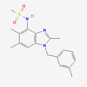 molecular formula C19H23N3O2S B2772915 N-[2,5,6-trimethyl-1-(3-methylbenzyl)-1H-1,3-benzimidazol-4-yl]methanesulfonamide CAS No. 866048-86-4