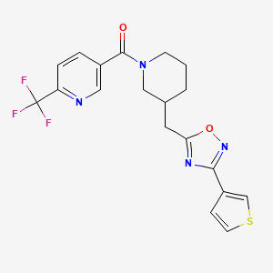 (3-((3-(Thiophen-3-yl)-1,2,4-oxadiazol-5-yl)methyl)piperidin-1-yl)(6-(trifluoromethyl)pyridin-3-yl)methanone