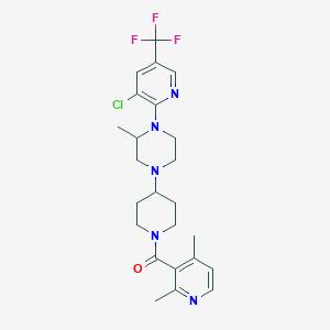 molecular formula C24H29ClF3N5O B2772922 (4-(4-(3-Chloro-5-(trifluoromethyl)pyridin-2-yl)-3-methylpiperazin-1-yl)piperidin-1-yl)(2,4-dimethylpyridin-3-yl)methanone CAS No. 2034495-44-6