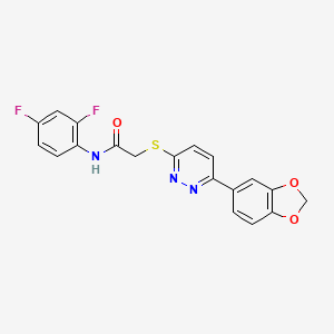 2-[6-(1,3-benzodioxol-5-yl)pyridazin-3-yl]sulfanyl-N-(2,4-difluorophenyl)acetamide
