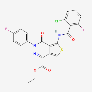 molecular formula C22H14ClF2N3O4S B2772938 ethyl 5-(2-chloro-6-fluorobenzamido)-3-(4-fluorophenyl)-4-oxo-3H,4H-thieno[3,4-d]pyridazine-1-carboxylate CAS No. 851949-45-6