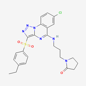 B2772939 1-[3-({7-Chloro-3-[(4-ethylphenyl)sulfonyl][1,2,3]triazolo[1,5-a]quinazolin-5-yl}amino)propyl]pyrrolidin-2-one CAS No. 893789-55-4