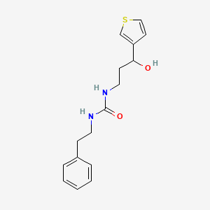molecular formula C16H20N2O2S B2772940 1-(3-Hydroxy-3-(thiophen-3-yl)propyl)-3-phenethylurea CAS No. 2034257-31-1