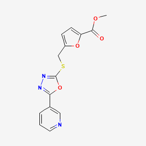Methyl 5-(((5-(pyridin-3-yl)-1,3,4-oxadiazol-2-yl)thio)methyl)furan-2-carboxylate