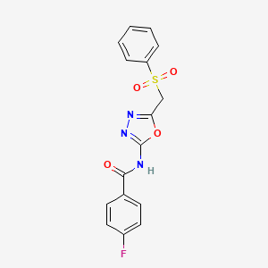 4-fluoro-N-(5-((phenylsulfonyl)methyl)-1,3,4-oxadiazol-2-yl)benzamide