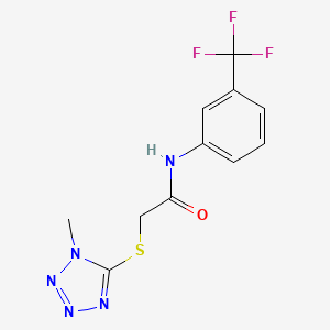 molecular formula C11H10F3N5OS B2772953 2-[(1-methyl-1H-1,2,3,4-tetrazol-5-yl)sulfanyl]-N-[3-(trifluoromethyl)phenyl]acetamide CAS No. 271798-73-3