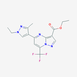 molecular formula C16H16F3N5O2 B277299 ethyl 5-(1-ethyl-3-methyl-1H-pyrazol-4-yl)-7-(trifluoromethyl)pyrazolo[1,5-a]pyrimidine-3-carboxylate 