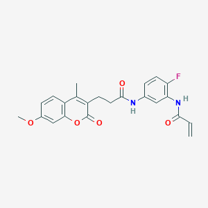 N-[4-Fluoro-3-(prop-2-enoylamino)phenyl]-3-(7-methoxy-4-methyl-2-oxochromen-3-yl)propanamide