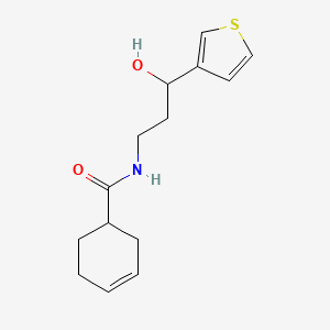 N-(3-hydroxy-3-(thiophen-3-yl)propyl)cyclohex-3-enecarboxamide