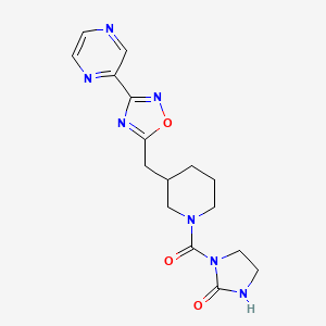 1-(3-((3-(Pyrazin-2-yl)-1,2,4-oxadiazol-5-yl)methyl)piperidine-1-carbonyl)imidazolidin-2-one