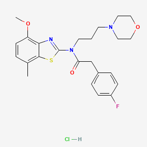 2-(4-fluorophenyl)-N-(4-methoxy-7-methylbenzo[d]thiazol-2-yl)-N-(3-morpholinopropyl)acetamide hydrochloride