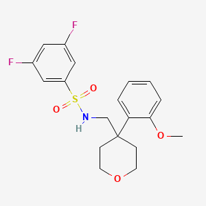 3,5-difluoro-N-((4-(2-methoxyphenyl)tetrahydro-2H-pyran-4-yl)methyl)benzenesulfonamide